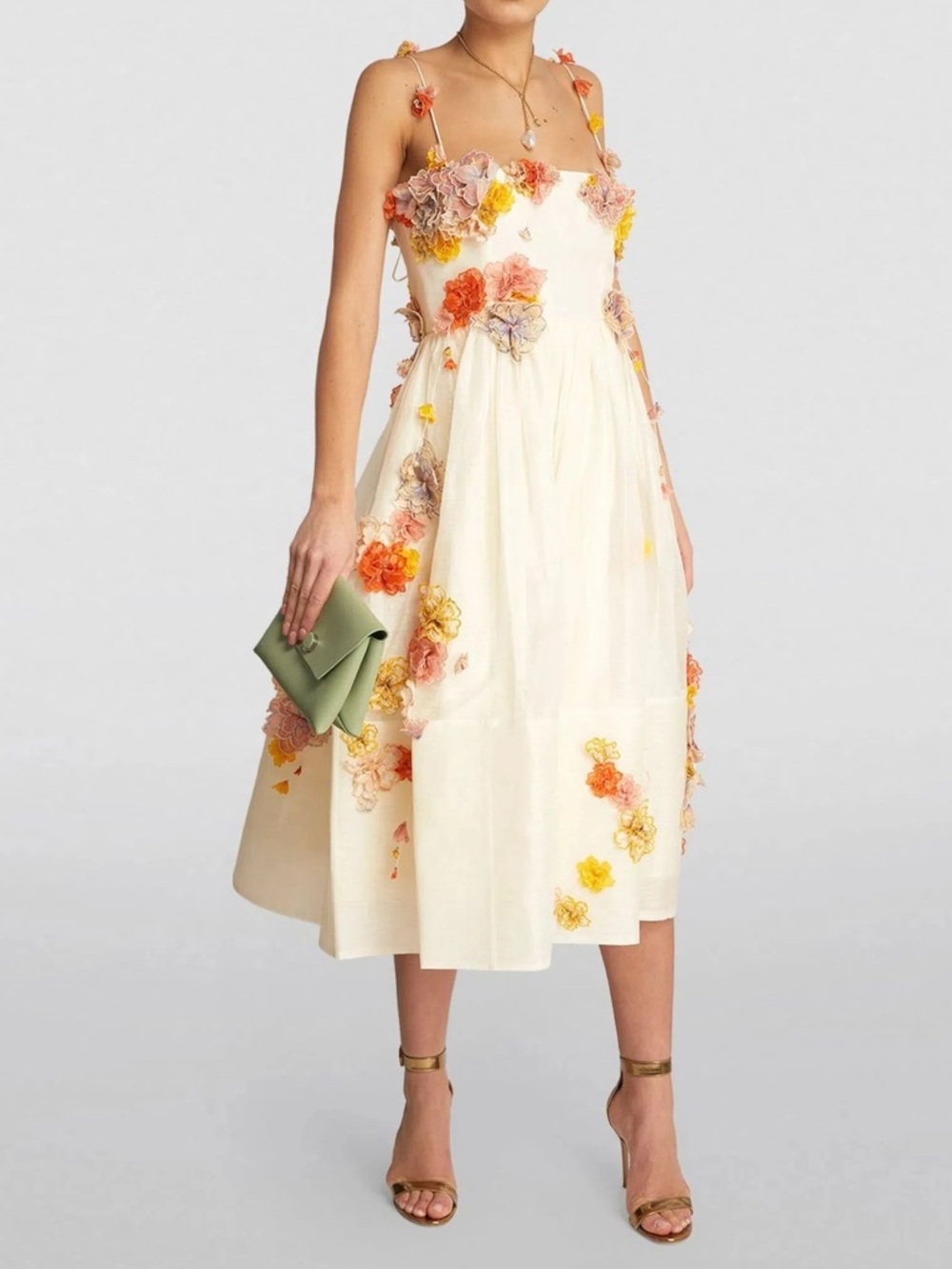 Zimmermann postcard appliqué midi dress